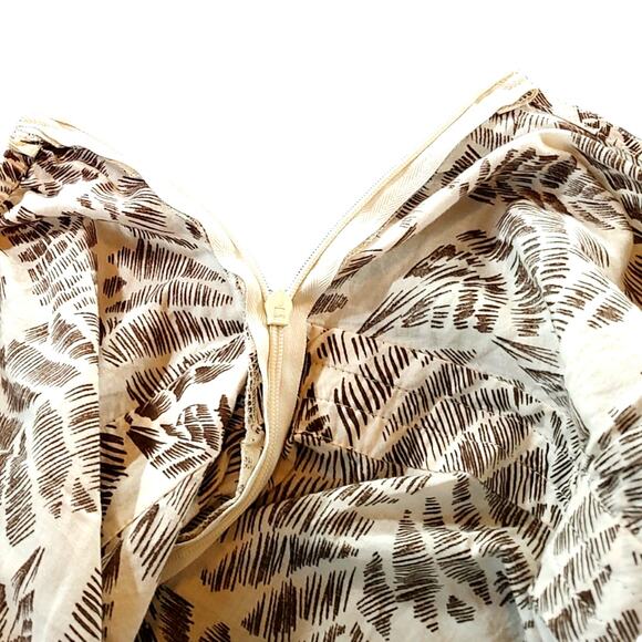 Y2K Babydoll Halter Top Boho Peasant Embroidered Ribbon Trim Leaf Print Brown 16 - Picture 5 of 8